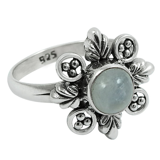 Natural Rainbow Moonstone Sterling Silver New Cocktail Mother Tribal Ring
