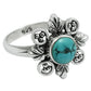 Gift For Woman Natural Turquoise Cocktail Vintage Ring 925 Silver F7