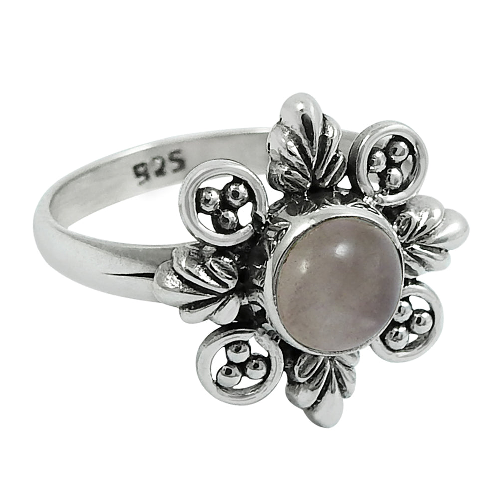 Natural Rose Quartz 925 Silver Statement Tribal Ring For Women M15