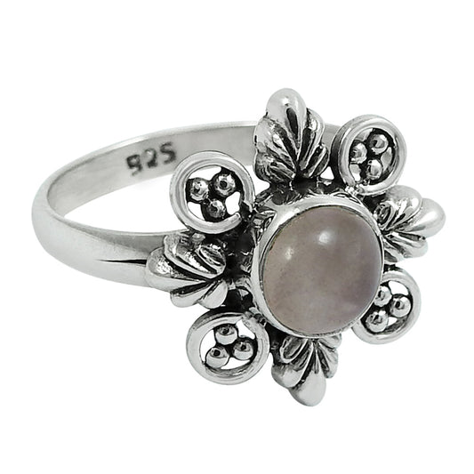 Natural Rose Quartz 925 Silver Statement Tribal Ring For Women M15