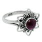 Gift For Woman Statement Flower Ring 925 Silver Natural Garnet W11