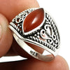 Gift For Woman Natural Carnelian Cocktail Ethnic Ring 925 Silver O15