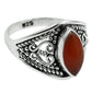 Gift For Woman Natural Carnelian Cocktail Ethnic Ring 925 Silver O15