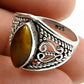 Gift For Her 925 Silver Stress Relief Natural Tiger Eye Statement Ring