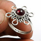 Natural Garnet Gemstone Statement Vintage Red Ring 925 Sterling Silver P1