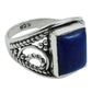 Statement Bohemian Ring 925 Silver Natural Lapis Lazuli D28