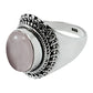 Natural Rose Quartz Gemstone Solitaire Ring 925 Sterling Silver S20