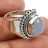 Natural Chalcedony Gemstone Statement Boho Ring 925 Sterling Silver T20