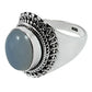 Natural Chalcedony Gemstone Statement Boho Ring 925 Sterling Silver T20
