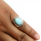 Gift For Woman Natural Larimar Cocktail Boho Ring 925 Silver H18