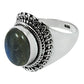 Natural Labradorite Gemstone 925 Silver Cocktail Ring For Girls Z20