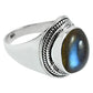 Natural Labradorite 925 Silver Statement Vintage Ring For Women N1