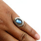 Natural Labradorite 925 Silver Statement Vintage Ring For Women N1