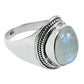Gift For Woman 925 Silver Natural Rainbow Moonstone Statement Ring Q1