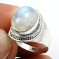 Gift For Woman 925 Silver Natural Rainbow Moonstone Statement Ring Q1