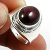 Natural Garnet Gemstone 925 Silver Cocktail Vintage Ring For Girls Q1