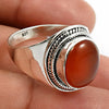 Birthday Gift For Her Natural Carnelian Cocktail Boho Ring 925 Silver A20