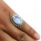 Gift For Her 925 Silver Natural Rainbow Moonstone Statement Ring S21