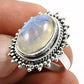 Gift For Her 925 Silver Natural Rainbow Moonstone Statement Ring S21