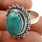 Gift For Her 925 Silver Natural Turquoise Gemstone Solitaire Ring V21