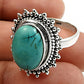 Gift For Her 925 Silver Natural Turquoise Gemstone Solitaire Ring V21