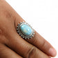Gift For Her Natural Larimar Cocktail Ring 925 Sterling Silver R21