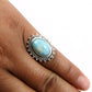 Gift For Her Natural Larimar Cocktail Ring 925 Sterling Silver R21
