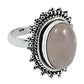 Gift For Woman 925 Silver Natural Rose Quartz Cocktail Tribal Ring Y15
