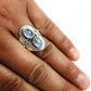 Natural Rainbow Moonstone Gemstone Cocktail Ring 925 Sterling Silver U22