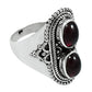 Natural Garnet Gemstone Statement Tribal Red Ring 925 Sterling Silver R1