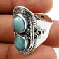 Natural Larimar Gemstone 925 Sterling Silver Charming Ring Gift For Her