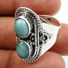 Natural Larimar Gemstone 925 Sterling Silver Charming Ring Gift For Her