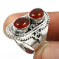 Solid 925 Silver Natural Red Carnelian Gemstone Pretty Handmade Ring A2