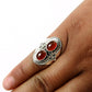 Solid 925 Silver Natural Red Carnelian Gemstone Pretty Handmade Ring A2