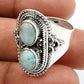 Natural Larimar Gemstone 925 Sterling Silver Charming Ring Gift For Her