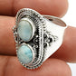 Natural Larimar Gemstone 925 Sterling Silver Charming Ring Gift For Her