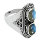 Gift For Woman Natural Labradorite Cocktail Ethnic Ring 925 Silver Q1