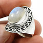 Natural Rainbow Moonstone Gemstone Solitaire Ring 925 Sterling Silver X22