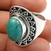Natural Turquoise Gemstone 925 Silver Statement Ring Gift For Women