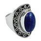 Gift For Woman 925 Silver Natural Lapis Lazuli Solitaire Ring E29