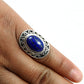 Gift For Woman 925 Silver Natural Lapis Lazuli Solitaire Ring E29
