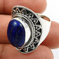 Gift For Woman 925 Silver Natural Lapis Lazuli Solitaire Ring E29