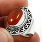 Natural Carnelian Gemstone 925 Silver Solitaire Tribal Ring For Girls B23