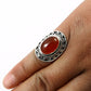 Natural Carnelian Gemstone 925 Silver Solitaire Tribal Ring For Girls B23