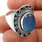 Gift For Woman Chalcedony Gemstone 925 Sterling Silver Ring Jewelry E51