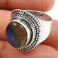 Natural Labradorite Gemstone Statement Vintage Ring 925 Silver U1