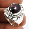 Gift For Woman 925 Silver Natural Garnet Cocktail Vintage Ring S1