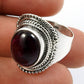Gift For Woman 925 Silver Natural Garnet Cocktail Vintage Ring S1