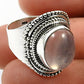 Natural Rose Quartz Statement Wedding Bohemian Ring Solid Sterling Silver