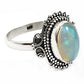 925 Sterling Silver Natural Opal Gemstone Ethnic Ring Size 8